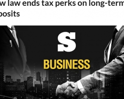 Sunstar: New law ends tax perks on long-term deposits